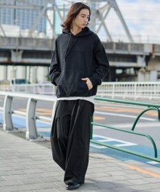 WEGO 【ユニセックス着用ITEM】エンボスステッチロゴプルパーカー