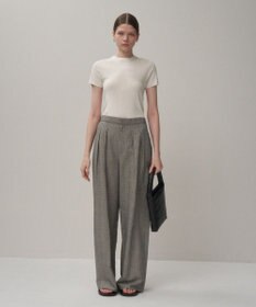 ATON ROUND COTTON LINEN | ワイドイージーパンツ