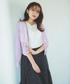 Feroux 【洗える】Vネックシアー カーデ