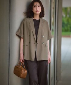 23区 L 【見上愛さん着用】シアータンブラー ハーフスリーブ ダブルジャケット