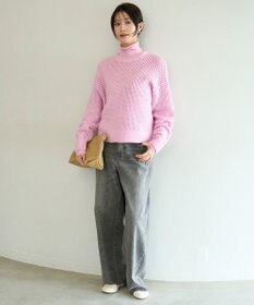 UNFILO L 【野呂佳代さん着用】ふわふわニット メッシュプルオーバー