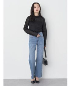 earth music&ecology セルフカットフレアデニムパンツ