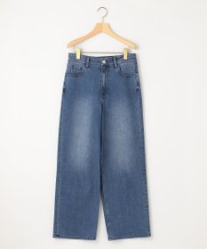 組曲 L 【ストレッチ】ミッドデニム ワイドストレートパンツ