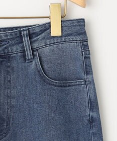 組曲 L 【ストレッチ】ミッドデニム ワイドストレートパンツ