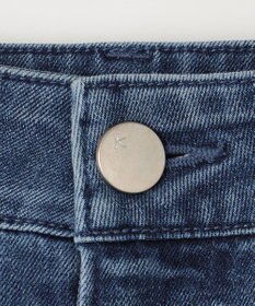 組曲 L 【ストレッチ】ミッドデニム ワイドストレートパンツ