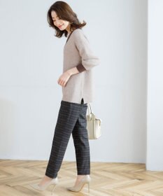 Tiaclasse 【洗える】表情豊かなメランジニットVネックトップス