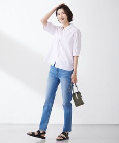 J.PRESS LADIES 【洗える】BEZ空羽ストライプ シャツカラー ブラウス