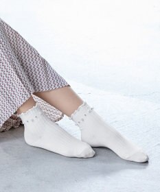 Tiaclasse リブ編みパールソックス