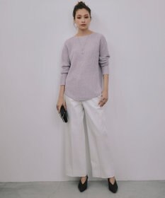 ICB 【WEB限定カラーあり・洗える】ペーパーブレンドシャインニット プルオーバー