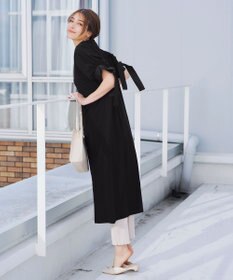 Tiaclasse 【洗える】デザインカフス付きマキシカットソーワンピース