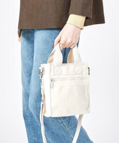 LeSportsac DENIM MINI N/S TOTE/ホワイトデニム/クリームシェルパ