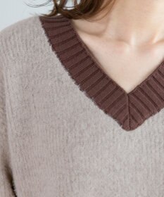 Tiaclasse 【洗える】表情豊かなメランジニットVネックトップス