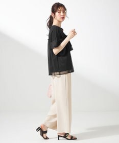 ANY SIS L 【洗える】チュール重ね プルオーバー