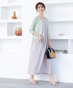 Tiaclasse L 【洗える】ミラノリブ編みが大人上品なリボンニットカーディガン