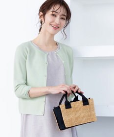 Tiaclasse L 【洗える】ミラノリブ編みが大人上品なリボンニットカーディガン