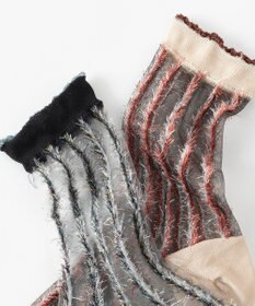 TRICOTE シースルーストライプラメソックス