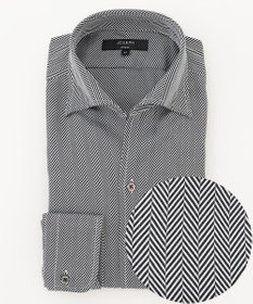 JOSEPH HOMME 【洗える】ツイルへリンボンクレイジー　ドレスシャツ ブラック系1