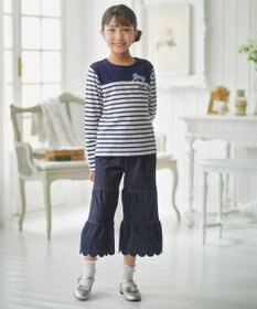 組曲 KIDS 【150-160㎝】リボンボーダー Tシャツ