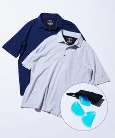 JOSEPH ABBOUD MOUNTAIN 暑さに徹底抗戦【首元に冷感ジェル】フリーズパックポロ 無地タイプ