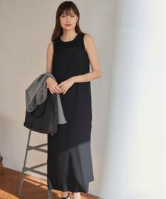 ICB 【接触冷感・UVケア・速乾・洗える】FluidBackSatin キャミソールワンピース