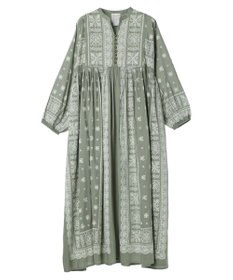 CRAFT STANDARD BOUTIQUE パネル柄ウエスト切り替えボリュームワンピース