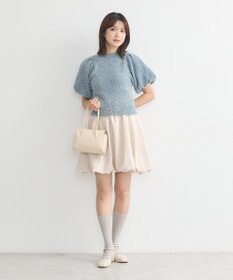 earth music&ecology ボリュームスリーブラメニットプルオーバー