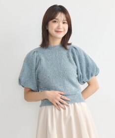 earth music&ecology ボリュームスリーブラメニットプルオーバー