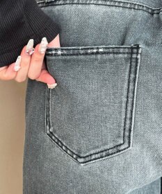 WEGO 【SMサイズ展開】サイドカットデニムストレートパンツ