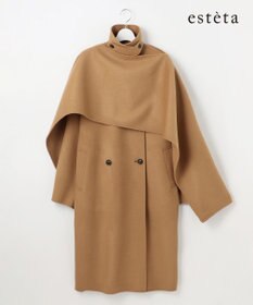 23区 L 【エステータ】ウールリバー ケープ付き コート