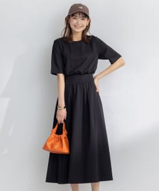 組曲 【接触冷感・洗える】美シルエットポンチ ワンピース