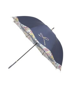 MOONBAT 【耐風傘/ジャンプ傘】ランバン オン ブルー (LANVIN en Bleu) リボン 花柄 長傘 サテンプリント