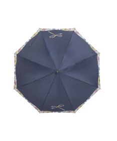 MOONBAT 【耐風傘/ジャンプ傘】ランバン オン ブルー (LANVIN en Bleu) リボン 花柄 長傘 サテンプリント