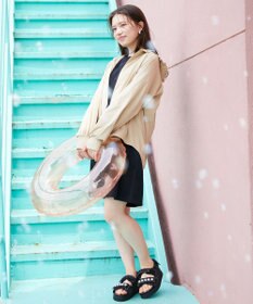 Feroux パールポイントツイード／キルティング サンダル