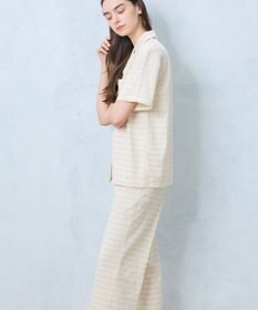 une nana cool 【綿100％】やわらか天竺ボーダー半袖パジャマ MADE WITH LIBERTY FABRIC