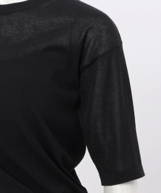 23区 【エステータ】シアーニット 5分袖ドレープ