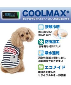 PET PARADISE 犬の服 春夏 ひんやり クール メッシュ 接触冷感 虫除け  J.PRESS カレッジ  Tシャツ 【小型犬】ネイビー オレンジ クールマックスエコメイド