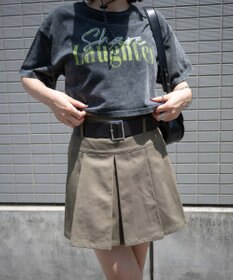 WEGO ベルト付チノプリーツスカパン