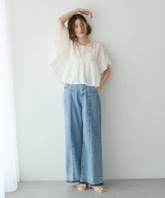 YECCA VECCA 刺繍レースブラウス
