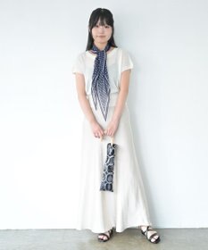 Marca ＜洗えるシルク＞ドット 菱形スカーフ Marcaオリジナル ウォッシャブルシルクローン