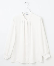 J.PRESS LADIES S 【洗える】パウダージョーゼット ボウタイ バンドカラー ブラウス