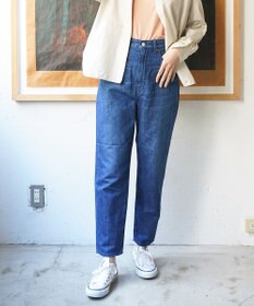 caqu FS linen ankle tapered アンクル丈 テーパードボーイフィットリネンデニム