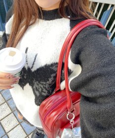 WEGO チャーム付きボストンバッグ