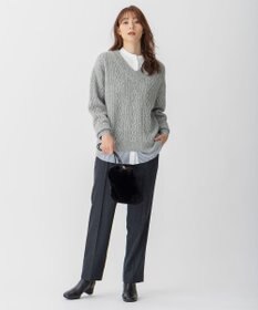 自由区 アランパターン Vネックニット