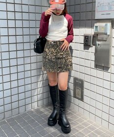 WEGO ラインストーンサイドドロストラグランロンT