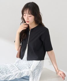 earth music&ecology カットリブＷジップカーディガン