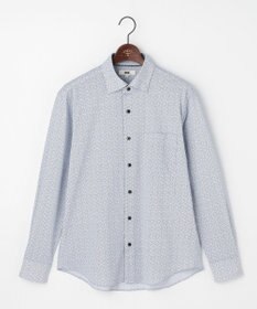 JOSEPH ABBOUD 【綿100％・ジャージー素材・ストレッチ】コンパクトジャージープリントシャツ サックスブルー系5