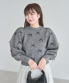 Green Parks ・ＡＮＤＳＥＡＲＣＨ　メニーリボンニットプルオーバー