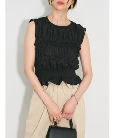 Green Parks シャーリングデザインコルセット風ブラウス