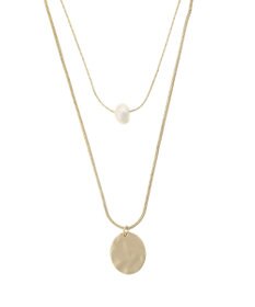 AMERICAN HOLIC テクスチャーメタル・淡水パールＳＥＴネックレス