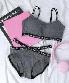 WEGO 【ブラトップ＆ショーツセット】Liliane　Ciel　ロゴテープ